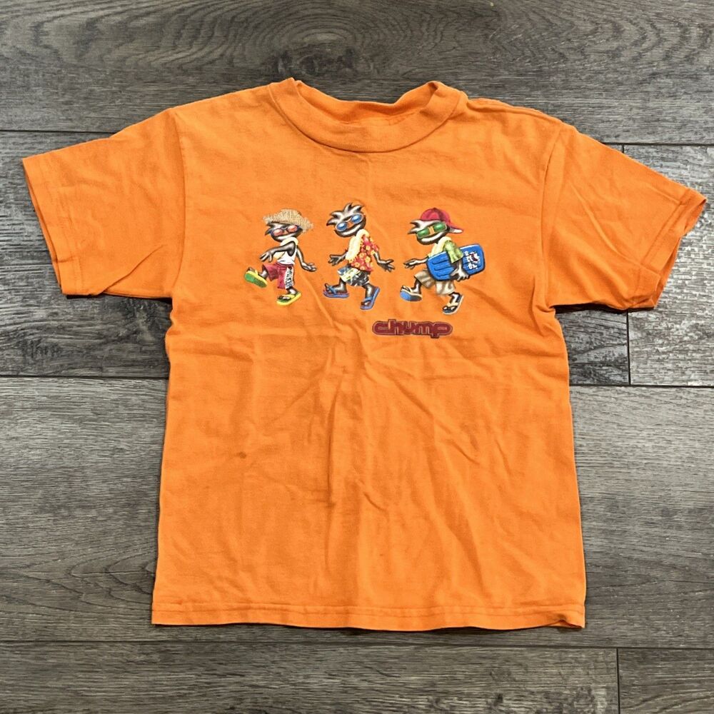 Vintage 90s TNT Chump Beach Surfer Skate Orange T-Shirt - Kids Large 7